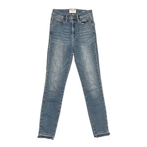 Frame Ali High Rise Cigarette Distressed Denim Jeans Size 25